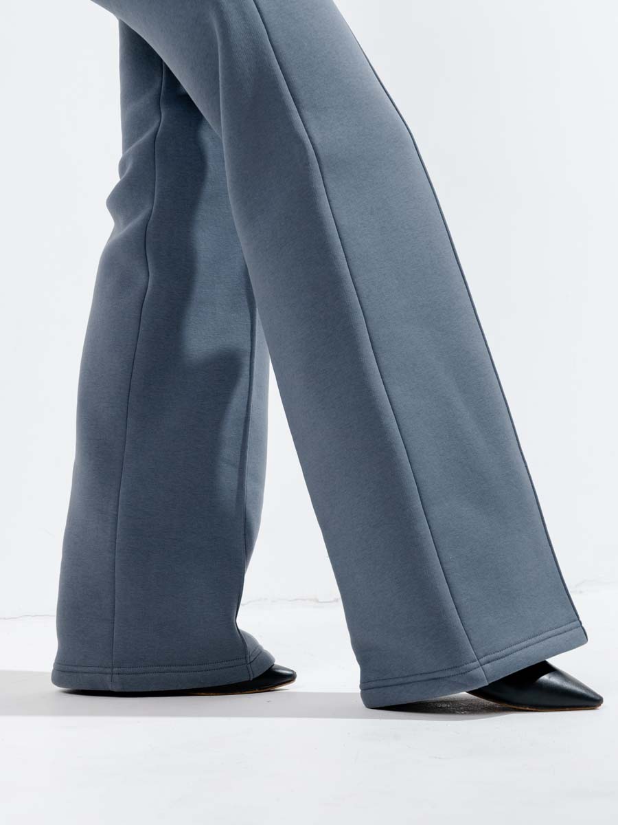 Брюки для беременных утепленные широкие палаццо графитовый