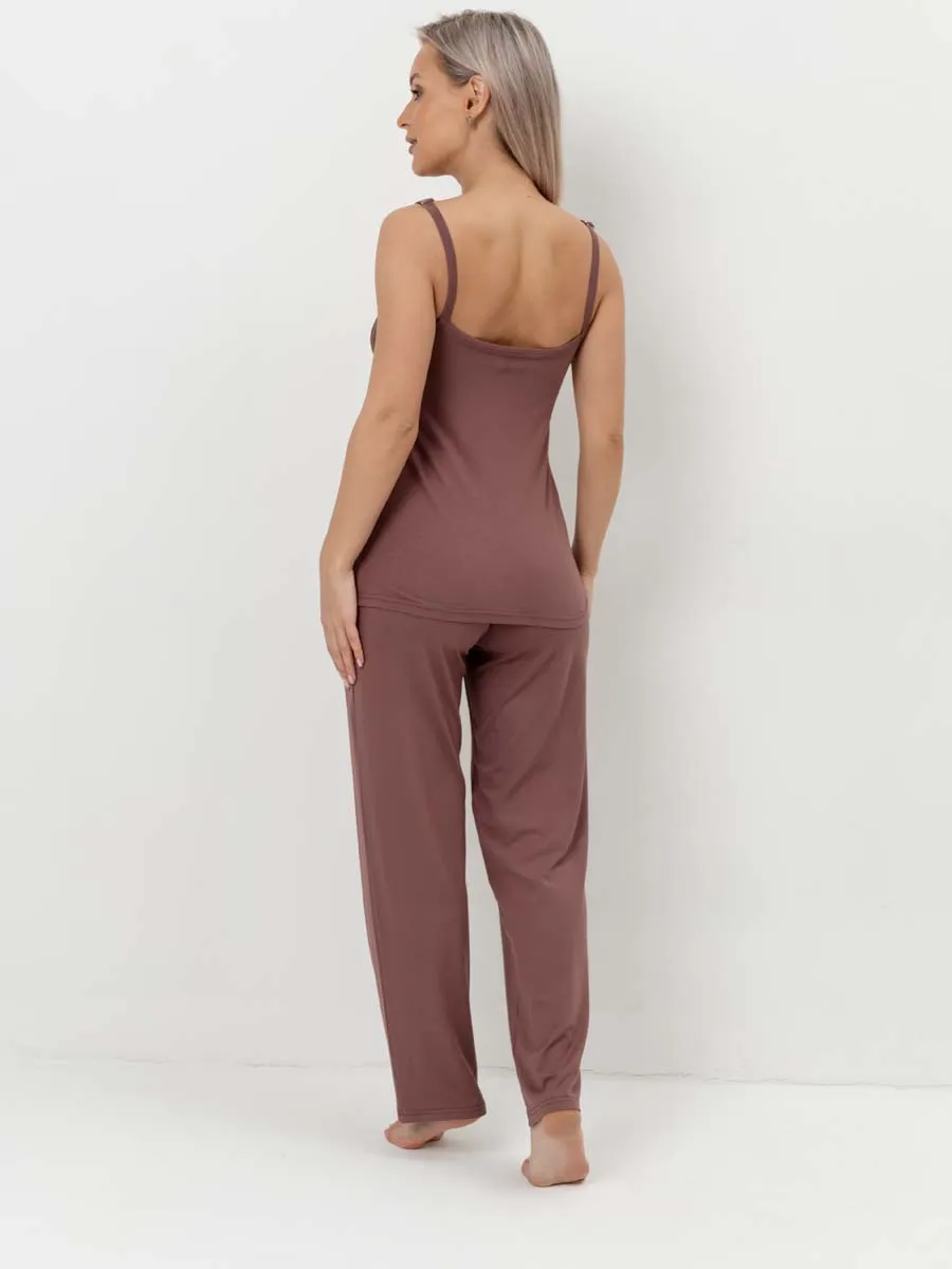 Костюм тройка для беременных и кормящих 29032 шоколад