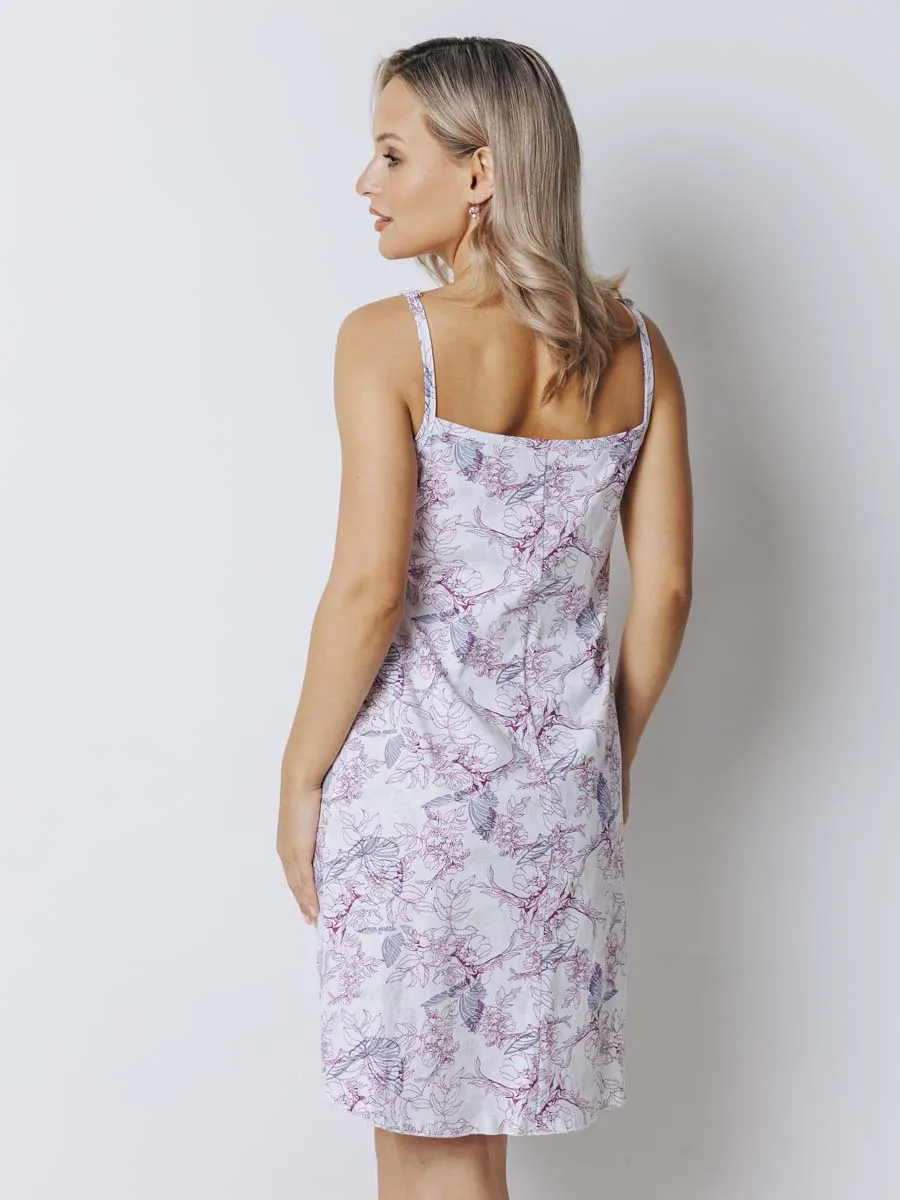 Халат с сорочкой для беременных и кормящих в роддом бордовый/белый