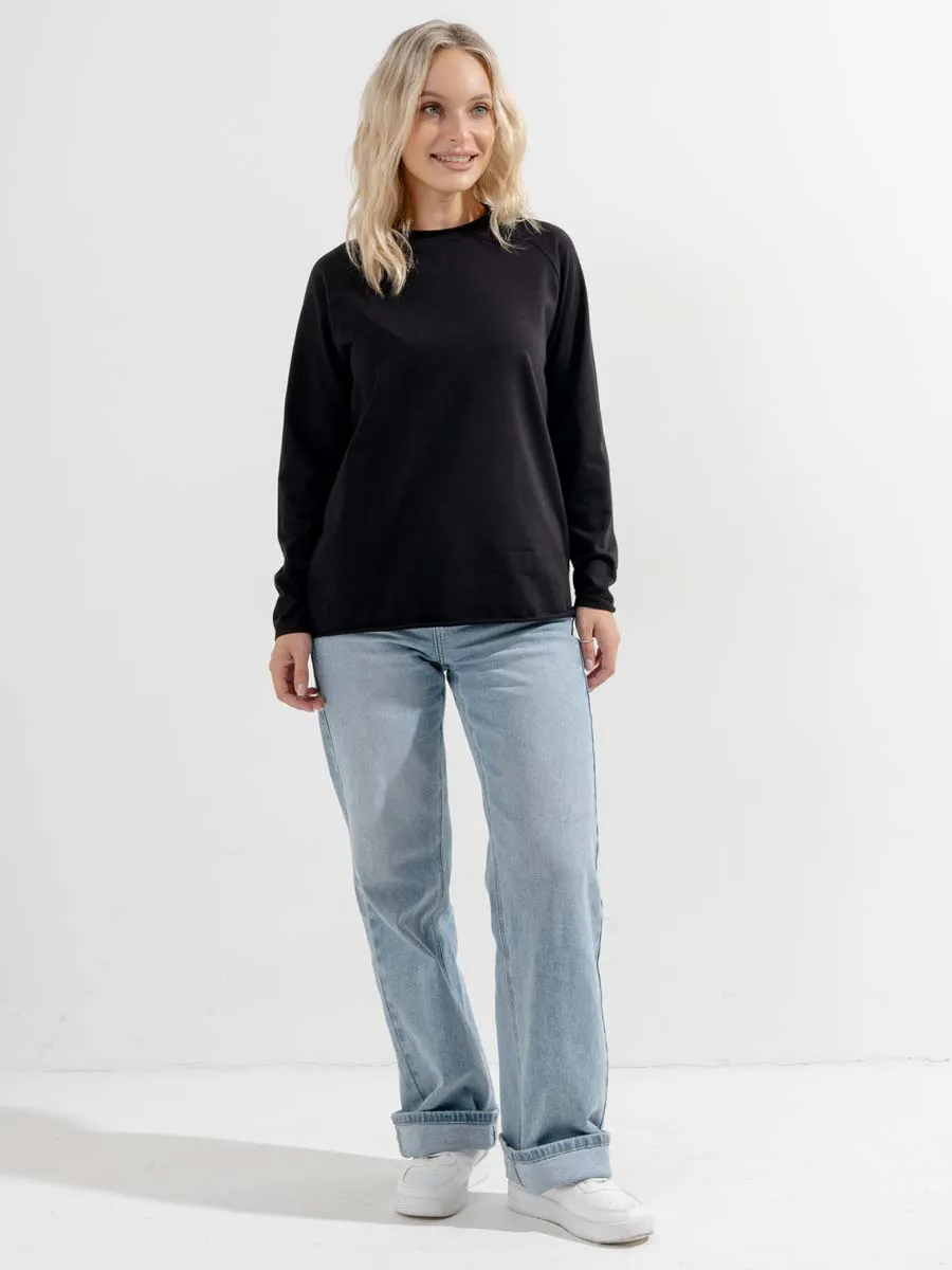 Лонгслив базовый джемпер осенний хлопок черный