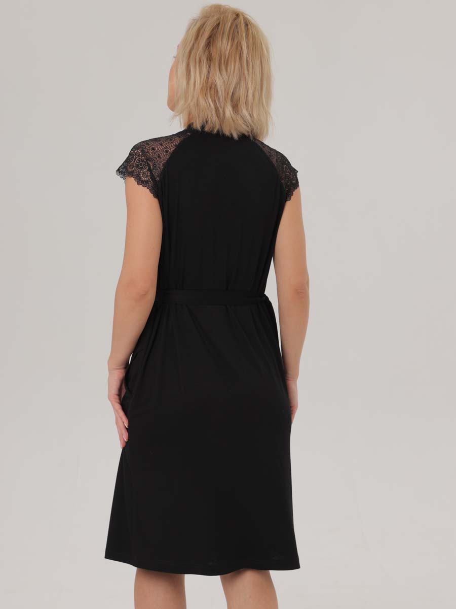 Сорочка в роддом ночнушка для беременных и кормящих черный