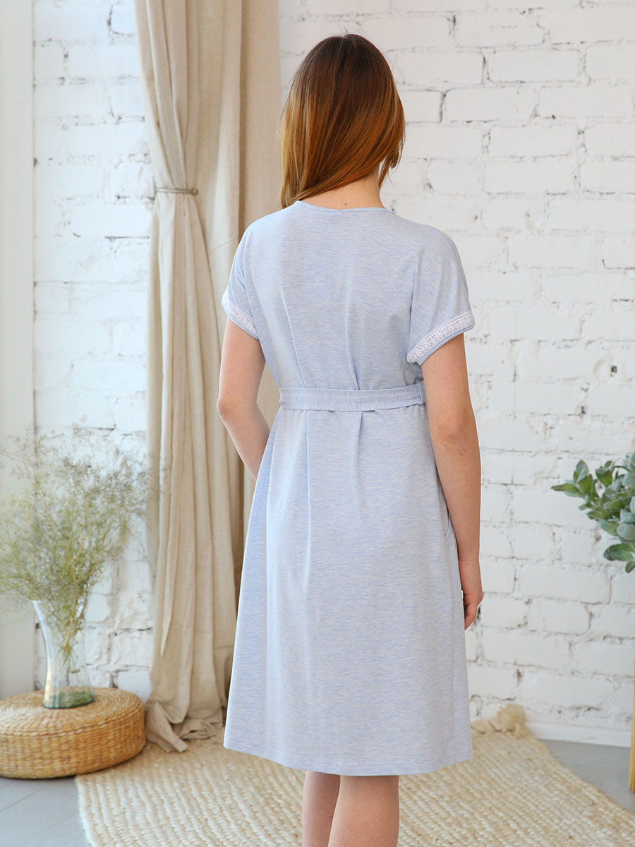  голубой меланж/белый