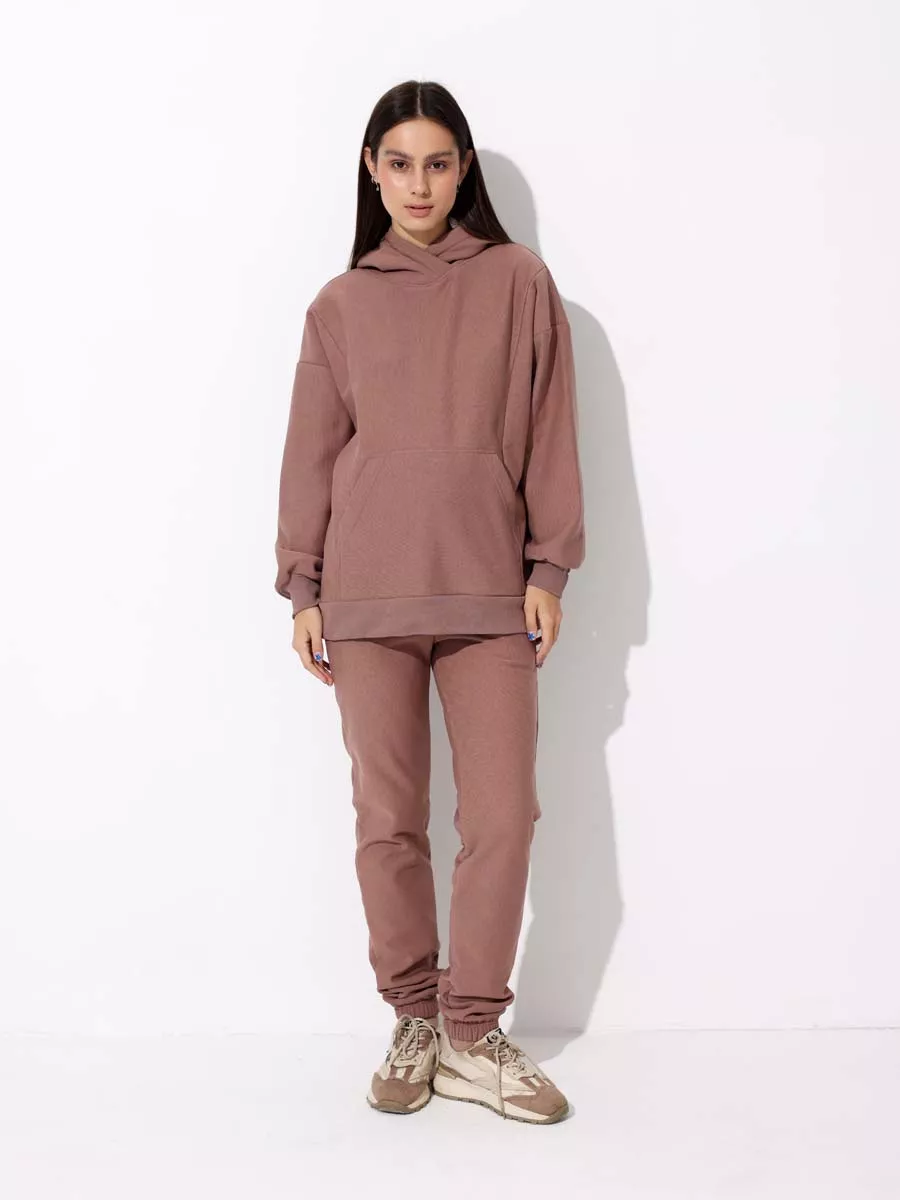 Брюки для беременных теплые джоггеры коричневый/15914008