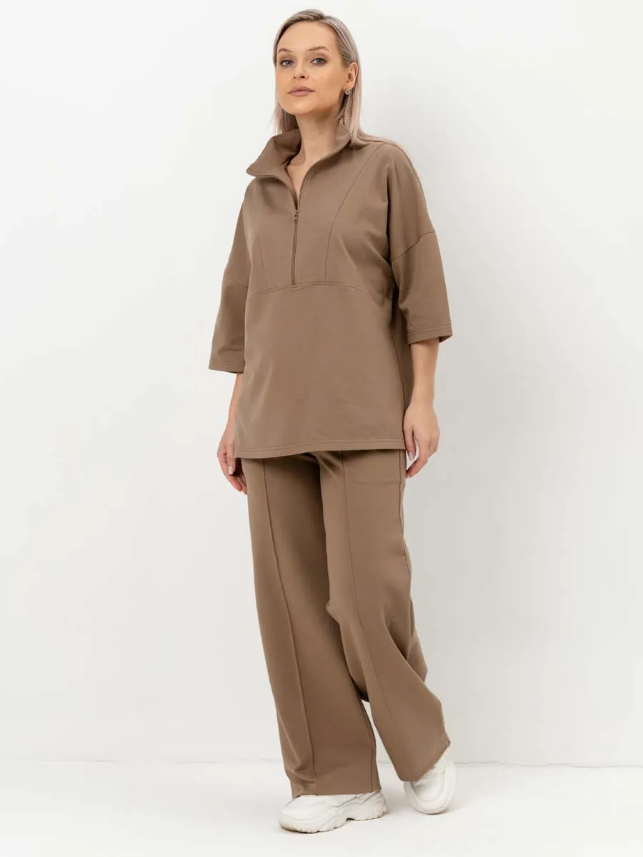 Костюм для беременных джемпер брюки 16434 мокко