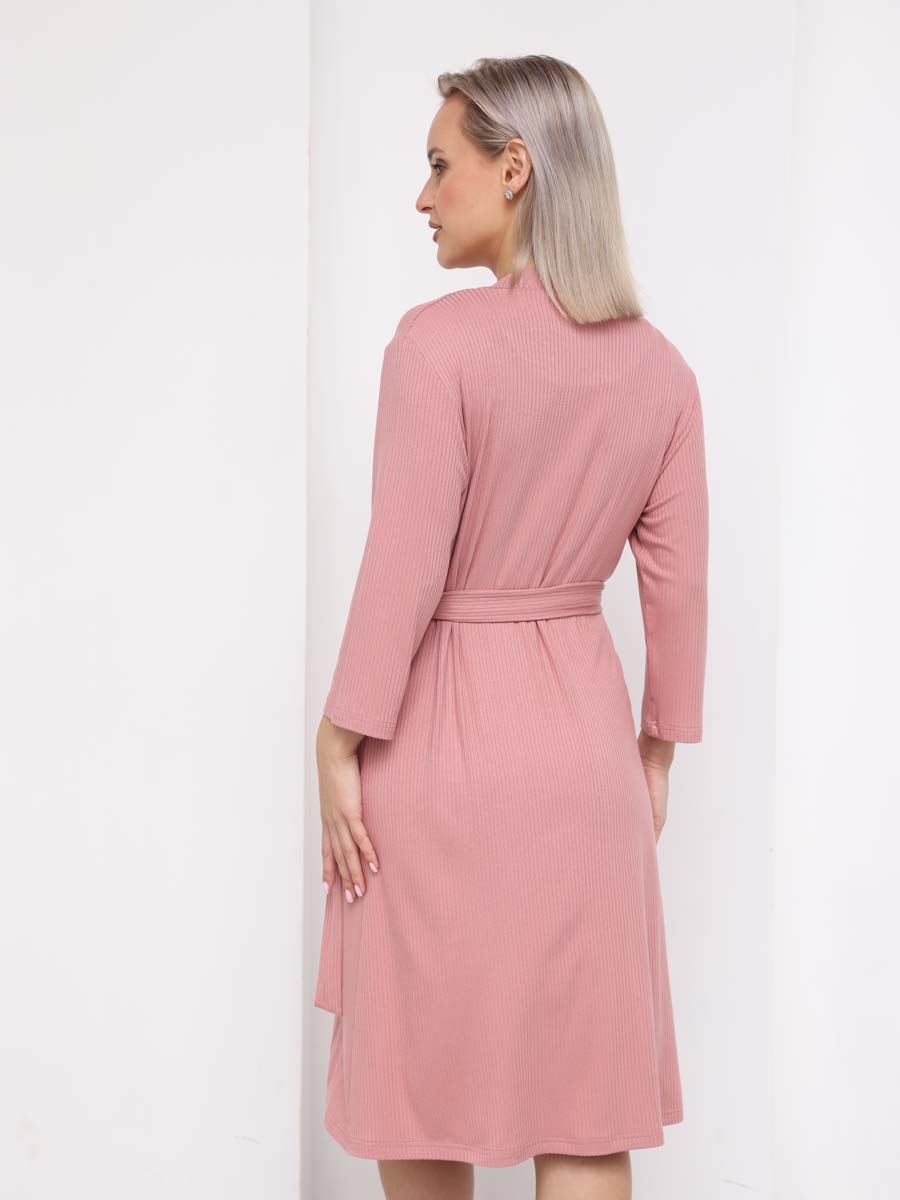 Комплект для беременных и кормящих халат с сорочкой 22932 пудровый