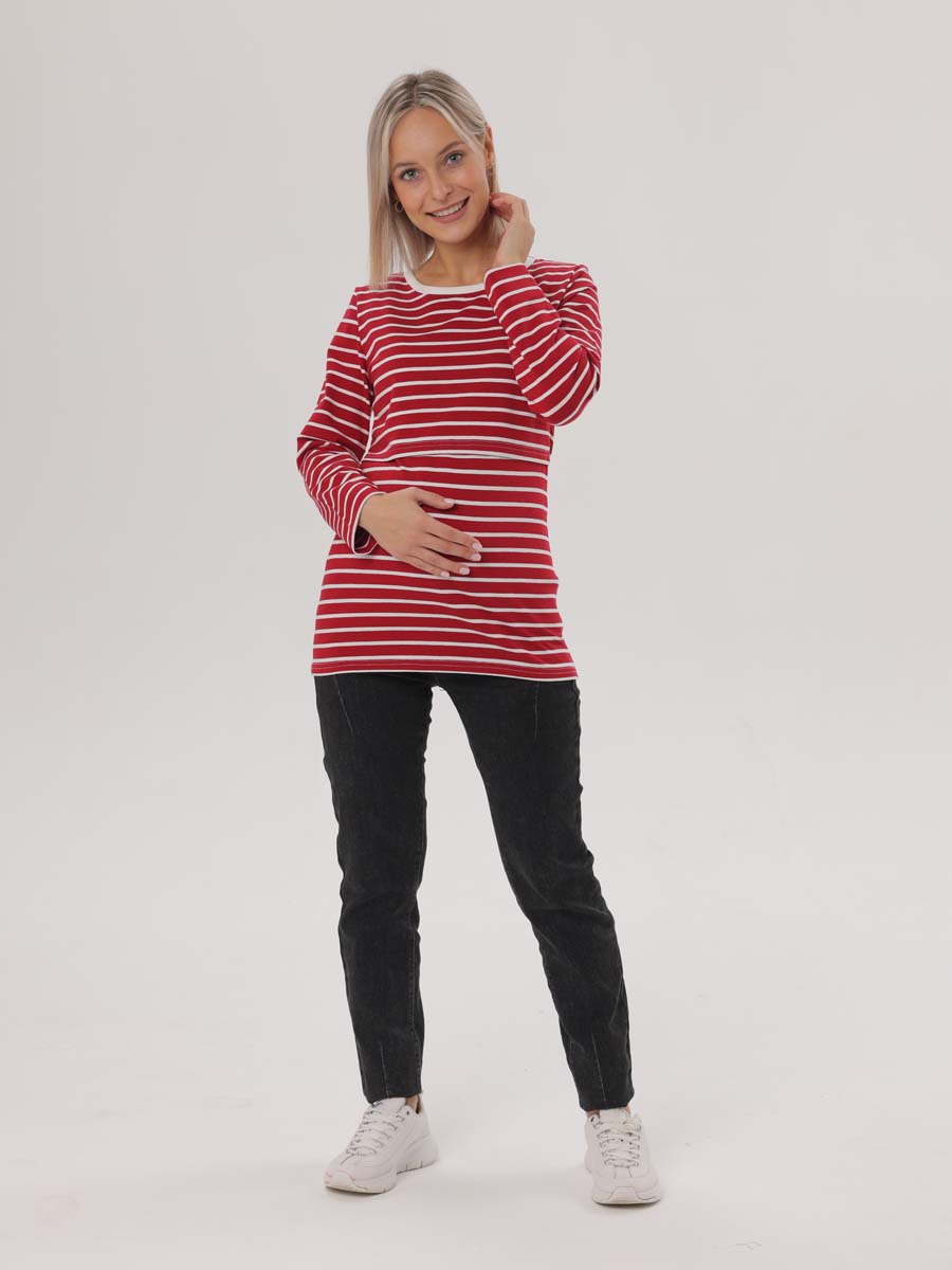 Джинсы для беременных с бандажом 66312 в офис плотные темно-серый