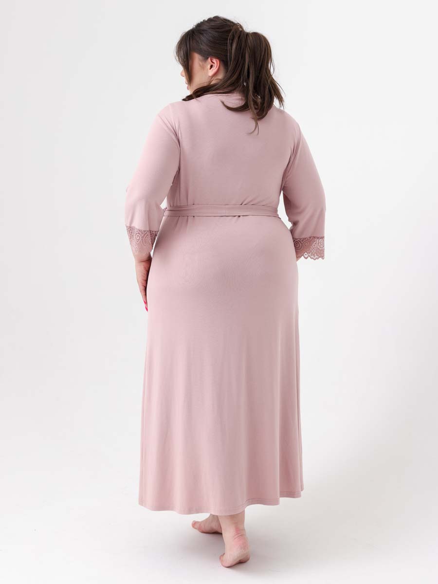 Халат с сорочкой большие размеры светло-коричневый