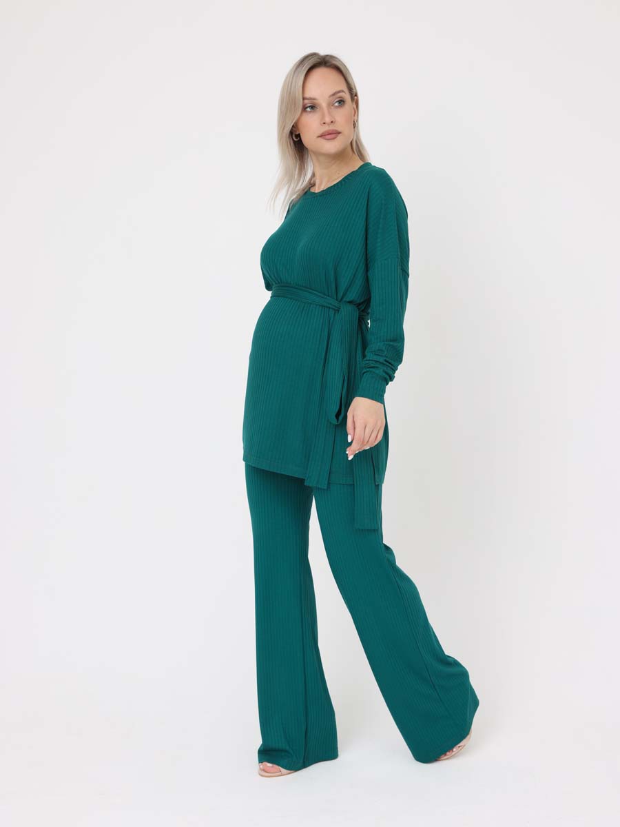 Костюм лапша для беременных туника и брюки 71532 изумрудный/зеленый