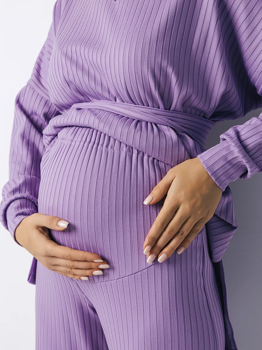Костюм лапша для беременных туника и брюки 71532 сиреневый/71532376