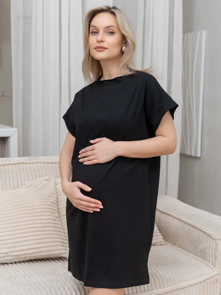 Домашнее платье сорочка черный