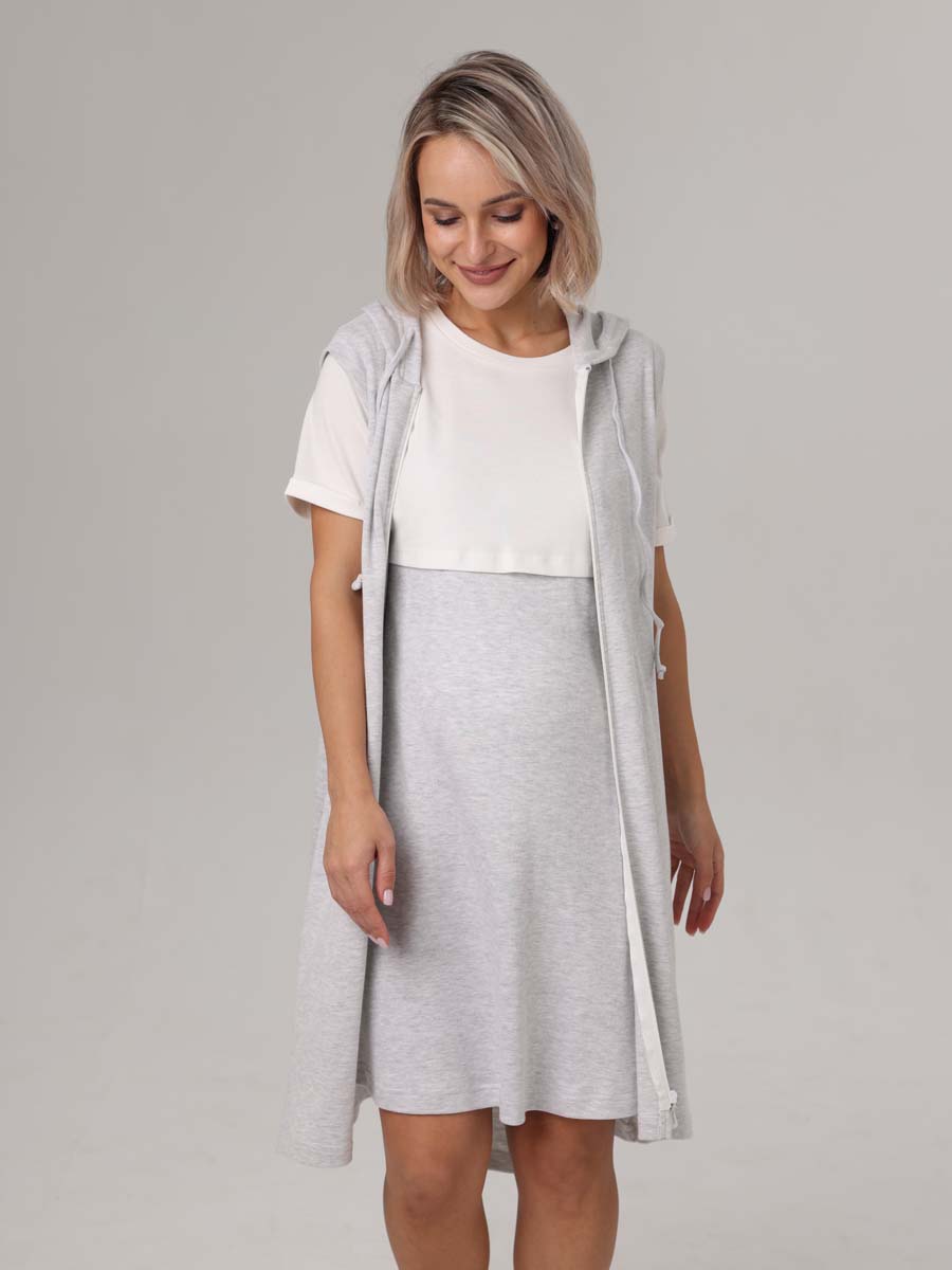  серый меланж/молочный