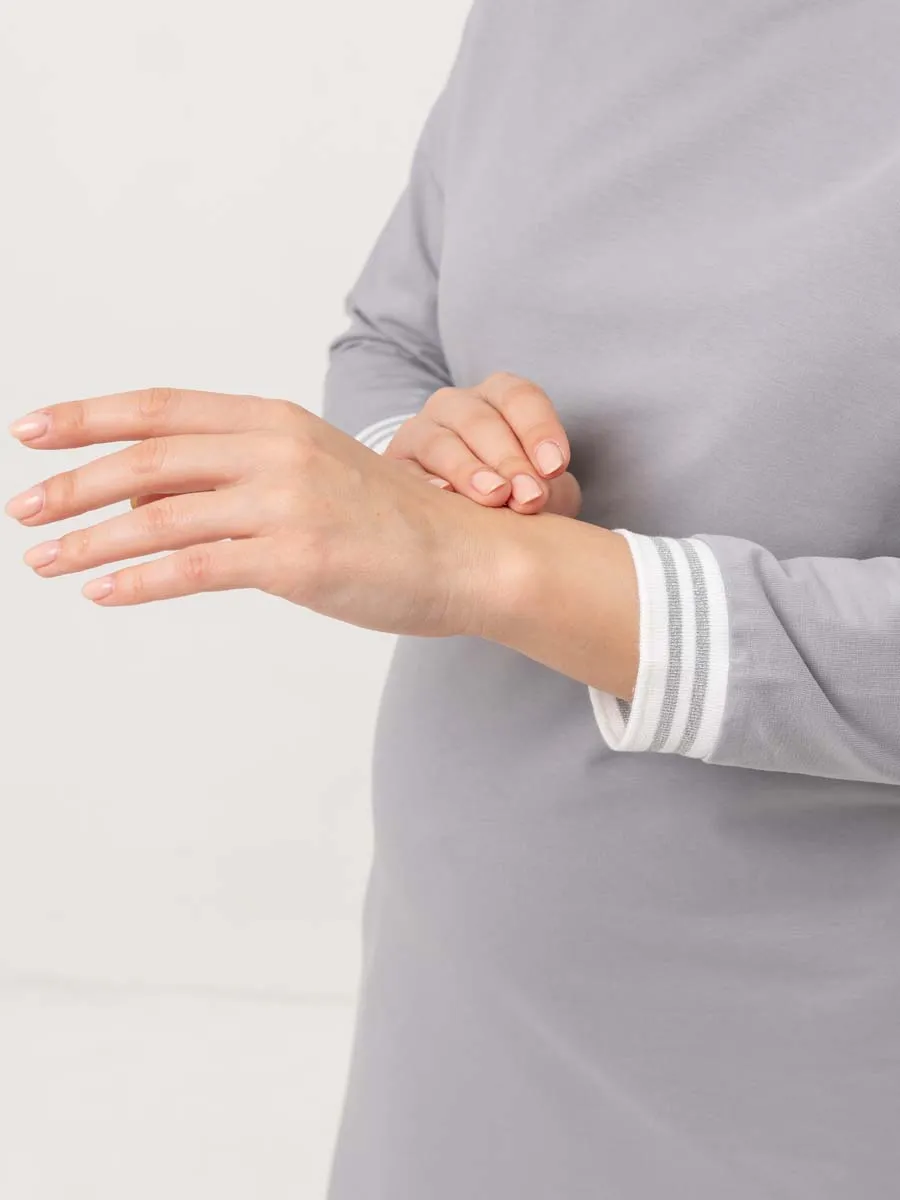 Платье в офис для беременных и кормящих 69114 серый