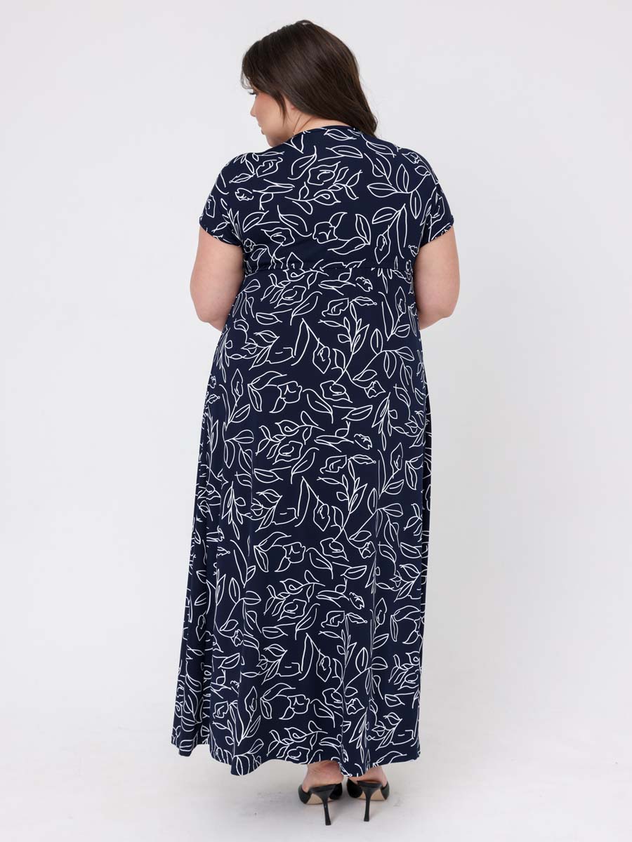 Платье летнее женское 60909 большие размеры синий