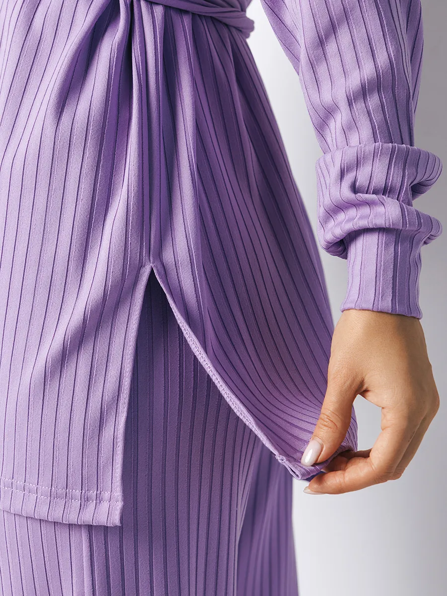 Костюм лапша для беременных туника и брюки 71532 сиреневый/71532376