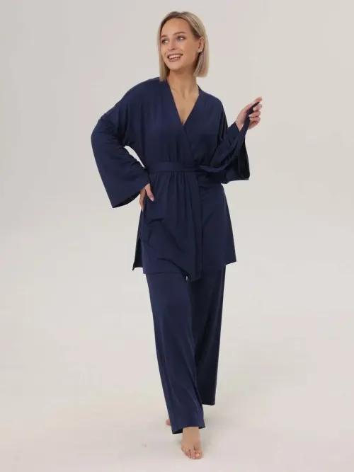 Кимоно домашний костюм синий